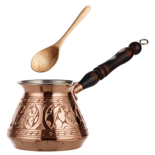 DEMMEX Copper Turkish Coffee Pot (9 oz, Engraved)